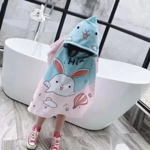 حوله پانچو میکروفایبر طرح خرگوش (مناسب کودکان 1 تا 4 سال)