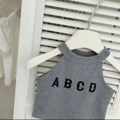 ست تاپ شلوارک دخترانه طرح ABCD (مناسب ۲ تا ۷ سال)